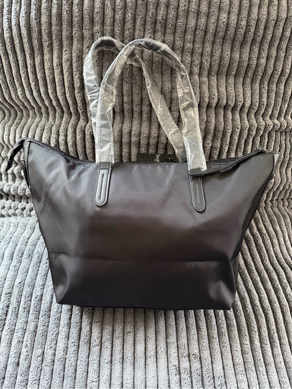 Botkier Black Nylon Tote Bag NWT Large Zip Travel Work Laptop